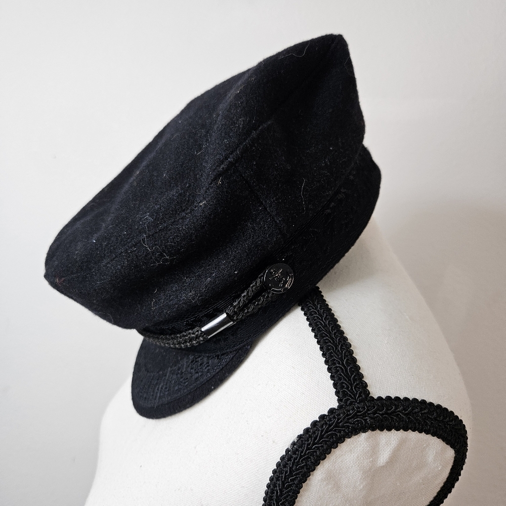Navy Caps Imper Vintage Wool Blend Blqck Fisherman’s Cap Hat
